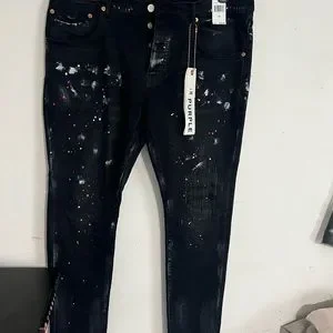 パンツ purple brand Purple Brand Paint Splatter Distressed Skinny Denim Jeans Blue 38